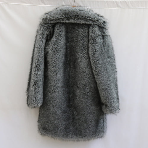 Men's Fur Imitation Fox Fur Long-cut Coat